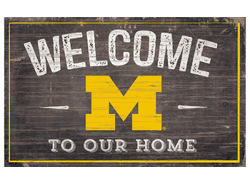 Michigan Wolverines 11X19 Welcome to Our Home Sign