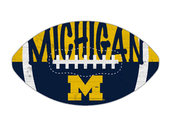 Michigan Wolverines 12" Football Cutout Sign with City Name