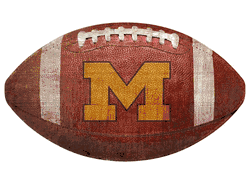 Michigan Wolverines 12" Football Shaped Sign
