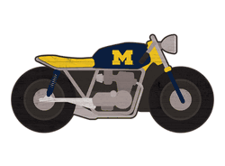 Michigan Wolverines 12" Motorcycle Cutout Wood Sign