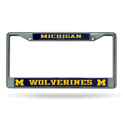 Michigan Wolverines  12" x 6" Chrome Frame With Decal Inserts