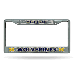 Michigan Wolverines  12" x 6" Chrome Frame With Decal Inserts