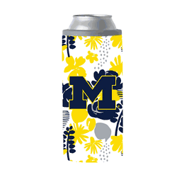 Michigan Wolverines 12oz Floral Slim Can Coolie