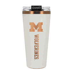 Michigan Wolverines 32oz Crme and Copper Big Slim Tumbler with Straw