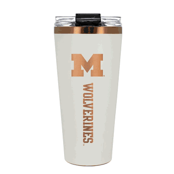 Michigan Wolverines 32oz Crme and Copper Big Slim Tumbler with Straw