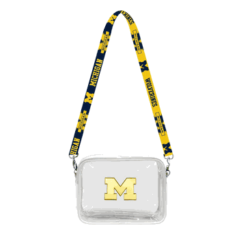 Michigan Wolverines 3D Logo Clear Fanny Fan Purse