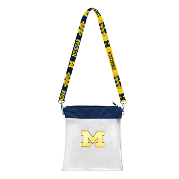 Michigan Wolverines 3D Logo Clear Satchelette
