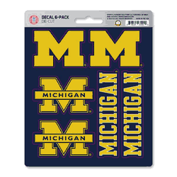 Michigan Wolverines 6 Count Mini Decal Sticker Pack