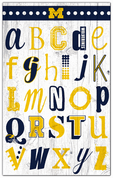 Michigan Wolverines Alphabet 11x19 Sign