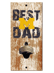 Michigan Wolverines Best Dad Bottle Opener Wood Sign