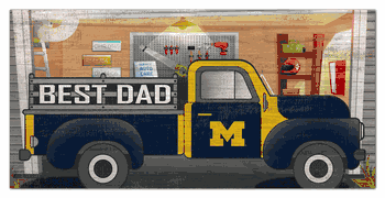 Michigan Wolverines Best Dad Truck 6x12 Sign
