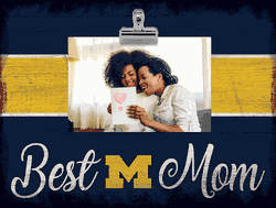Michigan Wolverines Best Mom with Stripe Clip Frame