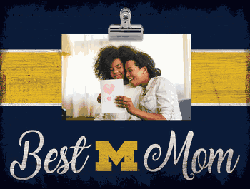 Michigan Wolverines Best Mom with Stripe Clip Frame
