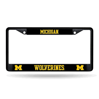 Michigan Wolverines  Black Chrome Frame with Plastic Inserts 12