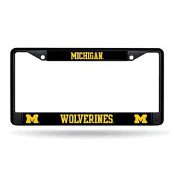 Michigan Wolverines  Black Chrome Frame with Plastic Inserts 12" x 6" Car/Truck Auto Accessory