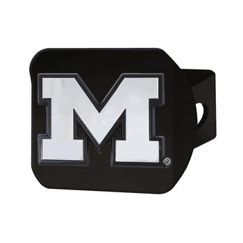 Michigan Wolverines Black Metal Hitch Cover with Metal Chrome 3D Emblem