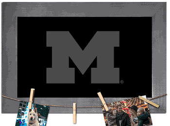 Michigan Wolverines Blank Chalkboard with frame & clothespins 11x19 Sign