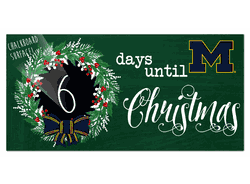 Michigan Wolverines Chalk Christmas Countdown 6x12 Sign