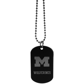 Michigan Wolverines Chrome Tag Necklace