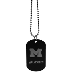 Michigan Wolverines Chrome Tag Necklace