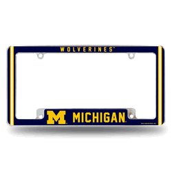 Michigan Wolverines Classic 12" x 6" Chrome All Over Automotive License Plate Frame