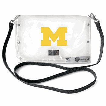Michigan Wolverines Clear Envelope Purse STRAP