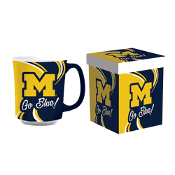 Michigan Wolverines Coffee Mug 14oz Ceramic with Matching Box