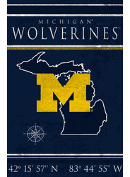 Michigan Wolverines Coordinates 17x26