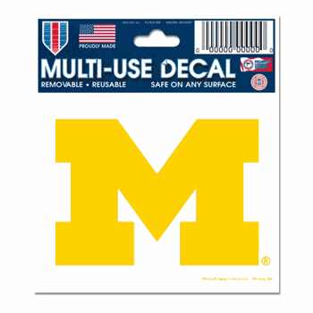 Michigan Wolverines Decal 3x4 Multi Use