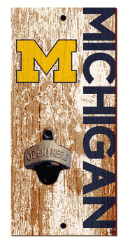 Michigan Wolverines Distressed Bottle Opener