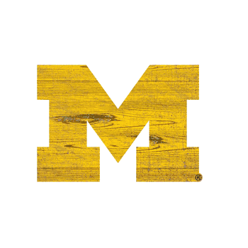 Michigan Wolverines Distressed Logo Cutout Sign
