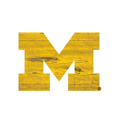 Michigan Wolverines Distressed Logo Cutout Sign
