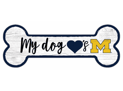 Michigan Wolverines Dog Bone 6x12 Sign