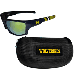 Michigan Wolverines Edge Wrap Sunglass and Case Set