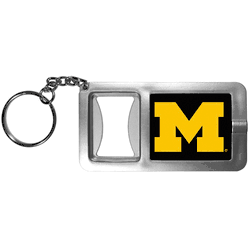 Michigan Wolverines Flashlight Key Chain with Bottle Opener