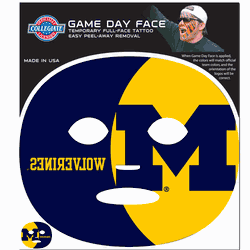 Michigan Wolverines Game Face Temporary Tattoo