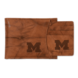 Michigan Wolverines  Genuine Leather Slider Wallet