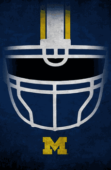 Michigan Wolverines Ghost Helmet 17x26