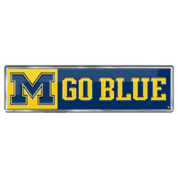 Michigan Wolverines Heavy Duty Aluminum Embossed Color Emblem - Alternate