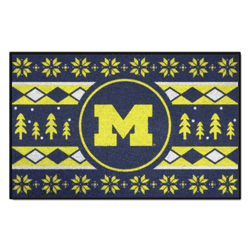 Michigan Wolverines Holiday Sweater Starter Mat Accent Rug - 19in. x 30in.