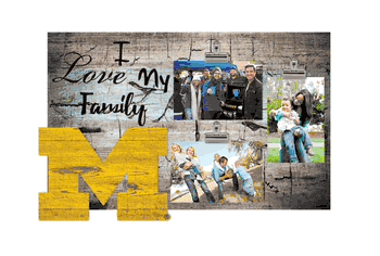 Michigan Wolverines I Love my Family Clip Frame