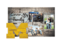 Michigan Wolverines I Love my Family Clip Frame