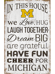 Michigan Wolverines In This House 11x19 Sign