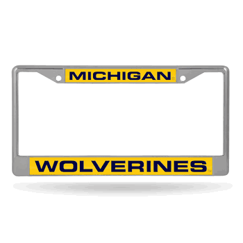 Michigan Wolverines Laser Chrome Frame