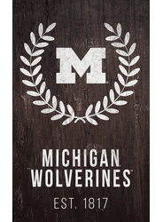 Michigan Wolverines Laurel Wreath 11x19 Sign