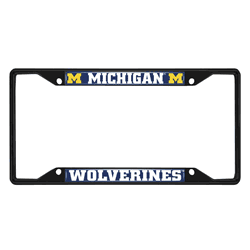 Michigan Wolverines Metal License Plate Frame Black Finish