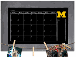 Michigan Wolverines Monthly Chalkboard with frame & clothespins 11x19 Sign