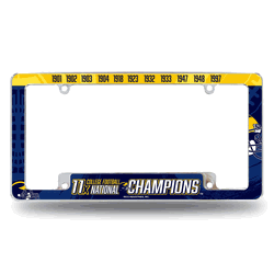 Michigan Wolverines Multi Champ 12" x 6" Chrome All Over Automotive License Plate Frame
