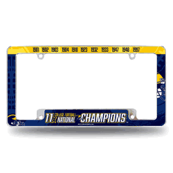 Michigan Wolverines Multi Champ 12" x 6" Chrome All Over Automotive License Plate Frame for Car/Truck/SUV