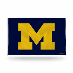 Michigan Wolverines Banner Flag - Yellow "M" On Navy Background